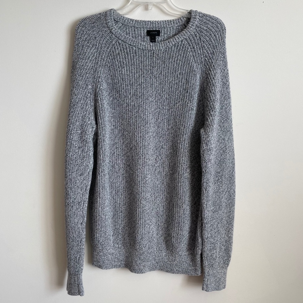 J.Crew Marled Cotton Raglan-Sleeve Crewneck Sz L